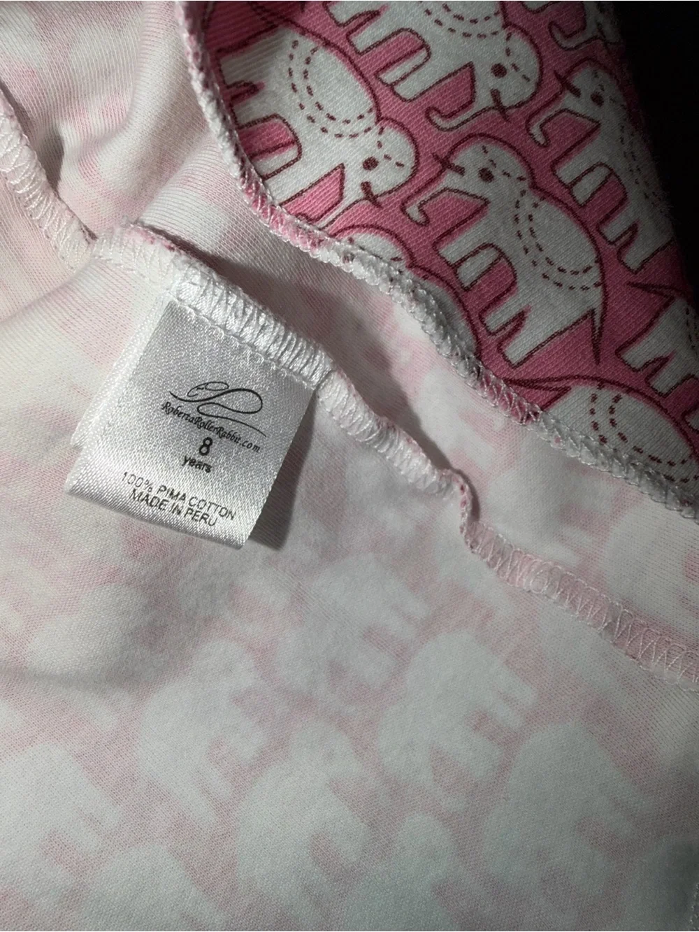 Roberta Roller Rabbit Girls Hathi Pink Elephant Print Nightgown Long Sleeve Sz 8